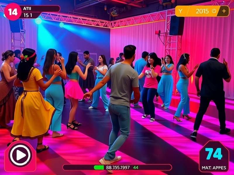 Bollywood Dance Party community event with players dancing together